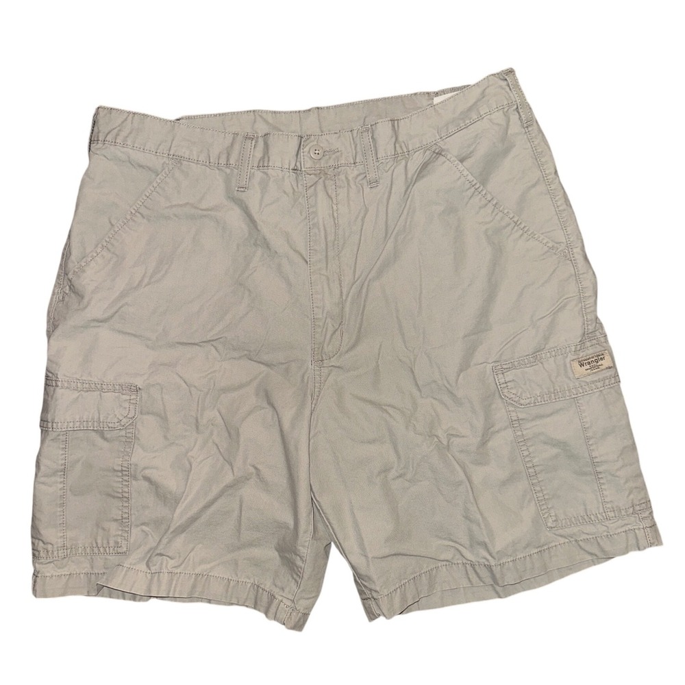 Wrangler Authentic Issue‎ Mens Khaki Cargo Shorts Size 40 Cotton NW912KD Tan
